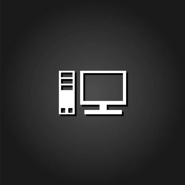 Icona del computer piatto . — Vettoriale Stock