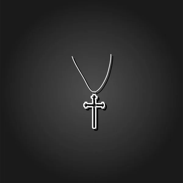 Religie cross pictogram plat. — Stockvector