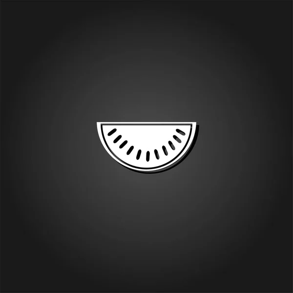 Watermeloen pictogram plat. — Stockvector