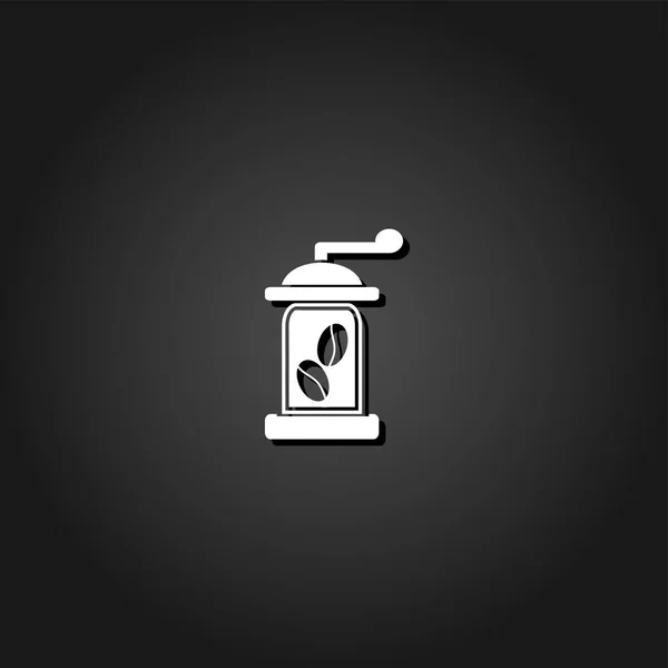 Molinillo de café icono plano . — Vector de stock