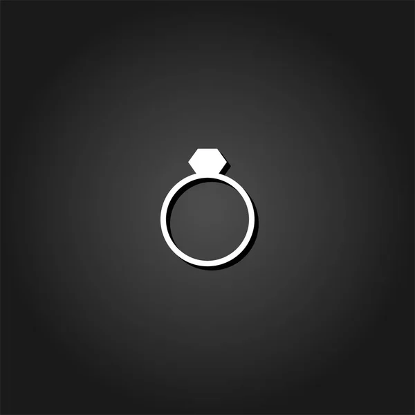 Icono del anillo plano . — Vector de stock