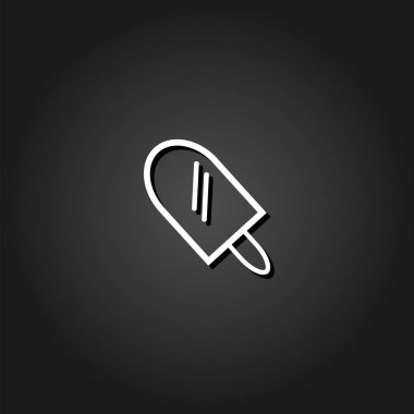 Buz lolly simgesi düz.