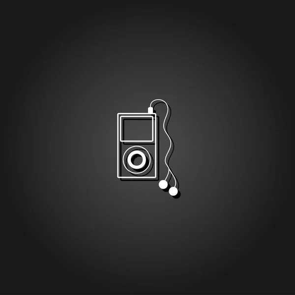 MP3 přehrávač ikonu plochý. — Stockový vektor