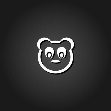 Bebek panda yüz simgesi düz.