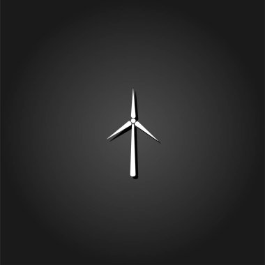 Yel değirmeni simgesi düz.