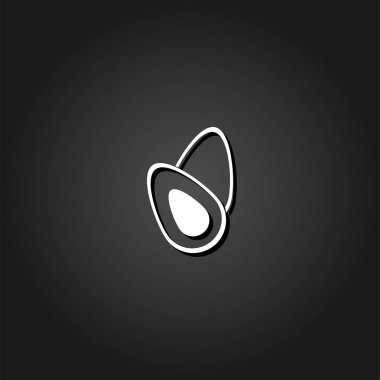 Avokado meyve simgesi düz.