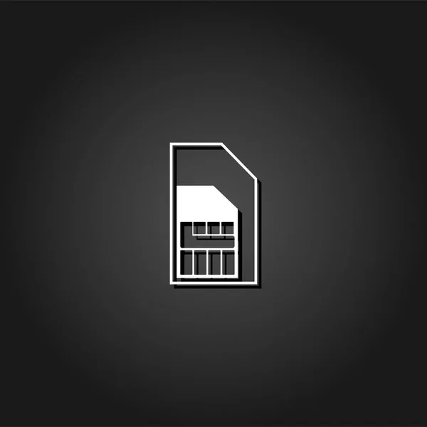 Icona della scheda SIM piatta . — Vettoriale Stock