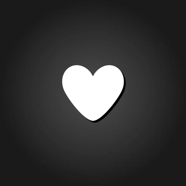 Srdce ikona plochý. — Stockový vektor