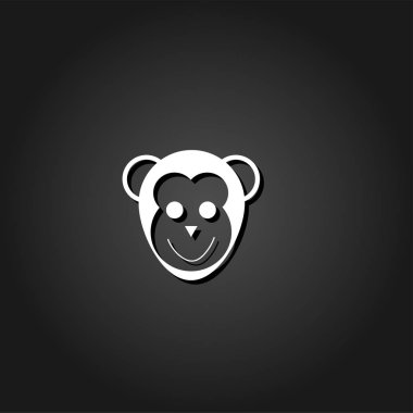 Maymun kafa simgesi düz.