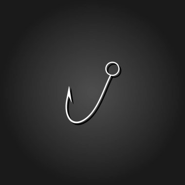 Balıkçılık kanca simgesi düz.