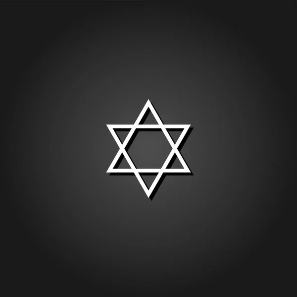 Estrella David icono plano . — Archivo Imágenes Vectoriales