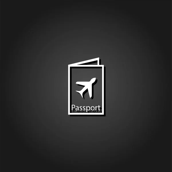 Pasaporte viaja icono plano . — Vector de stock