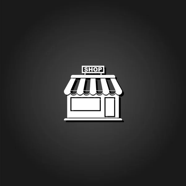 Icona del negozio piatto — Vettoriale Stock
