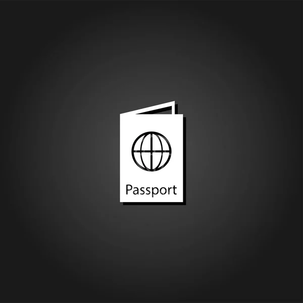 Ícone de passaporte plano — Vetor de Stock