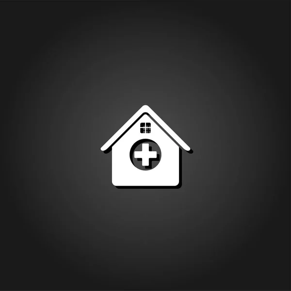 Hospital icon flat — Stock Vector