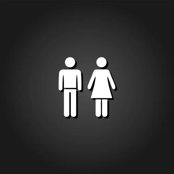 Man en vrouw pictogram plat — Stockvector