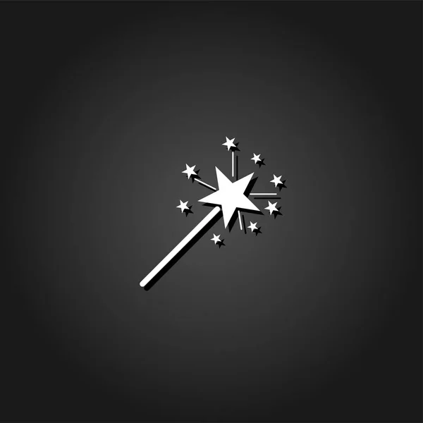 Magic wand icon flat — Stock Vector