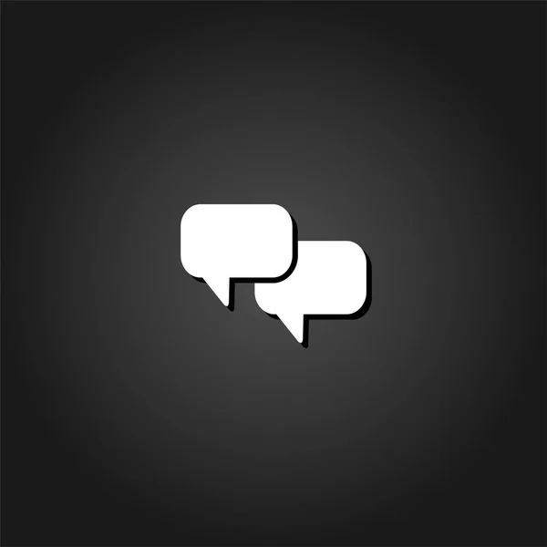 Chat with dialog clouds icon flat — Stock Vector