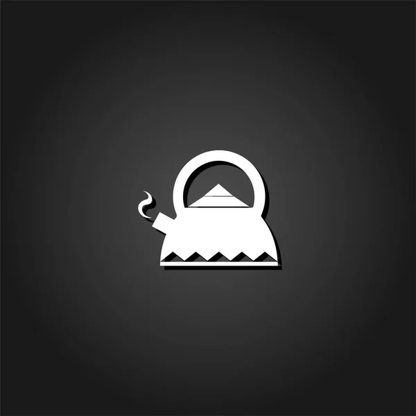 Bouilloire pour icône de thé plat . — Image vectorielle