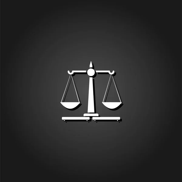 Δικαιοσύνη κλίμακες εικονίδιο επίπεδη — Διανυσματικό Αρχείο