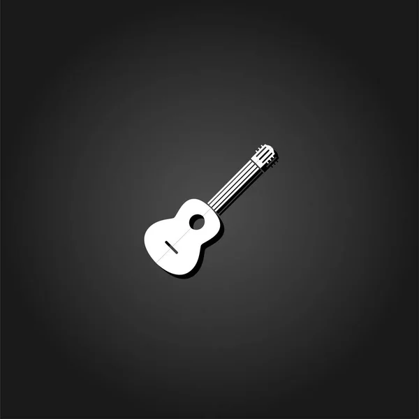 Icône guitare acoustique plat — Image vectorielle