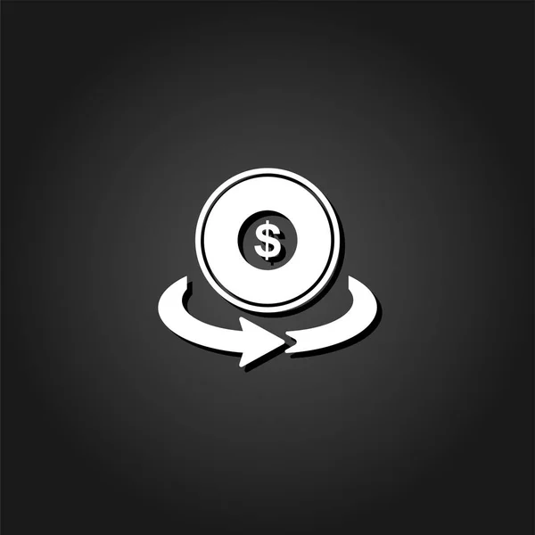 Pictogram van de overdracht van het geld plat — Stockvector