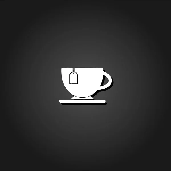 Icône thé plat — Image vectorielle
