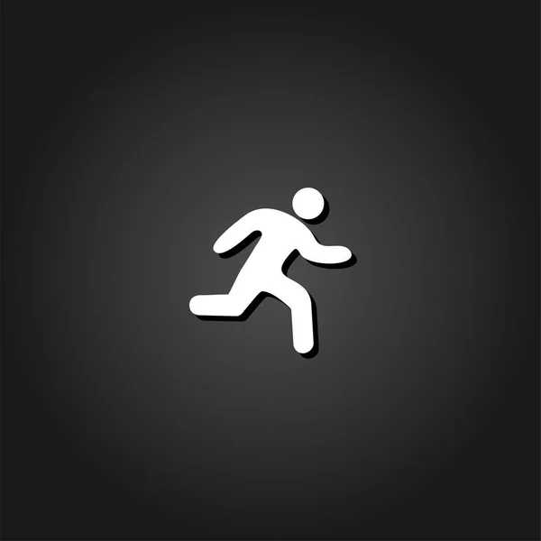 Run icon flat — Stock Vector