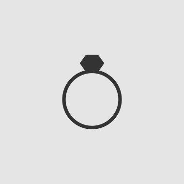 Halka simgesi düz. Gri arkaplanda siyah resim. Vektör illüstrasyon sembolü