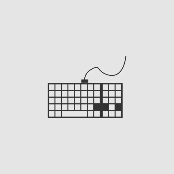 Icône Clavier Plat Pictogramme Noir Sur Fond Gris Illustration Vectorielle — Image vectorielle