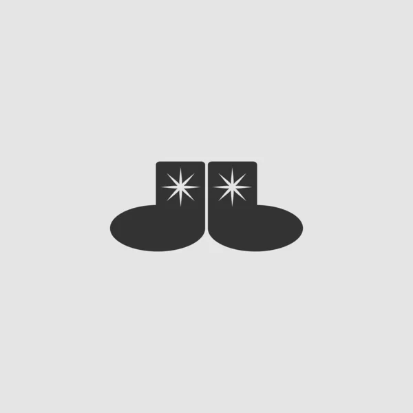 Icoana Sosetelor Plat Pictogramă Neagră Fundal Gri Simbolul Ilustrației Vectoriale — Vector de stoc