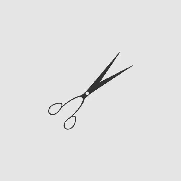 Barber Scissors Icon Flat Black Pictogram Grey Background Vector Illustration — Stock Vector