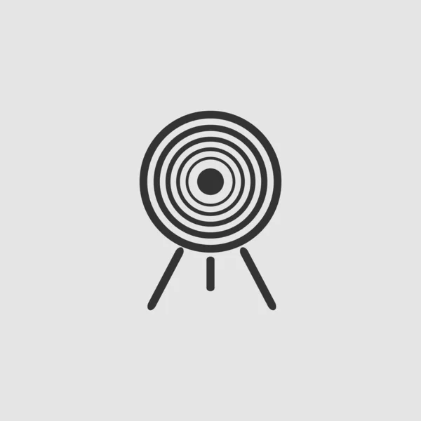 Στόχος Εικονίδιο Επίπεδη Μαύρο Εικονόγραμμα Γκρι Φόντο Σύμβολο Διανυσματικής Απεικόνισης — Διανυσματικό Αρχείο
