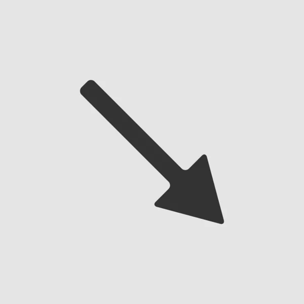 Icona Freccia Piatta Pittogramma Nero Sfondo Grigio Simbolo Dell Illustrazione — Vettoriale Stock