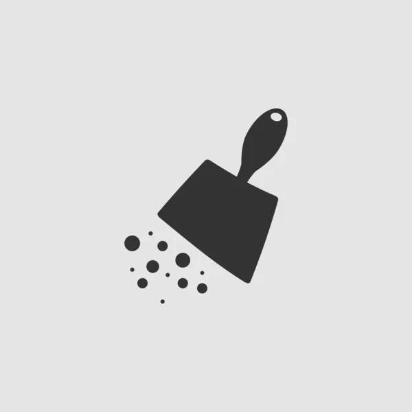 Scoop Σκουπίδια Εικονίδιο Επίπεδη Μαύρο Εικονόγραμμα Γκρι Φόντο Σύμβολο Διανυσματικής — Διανυσματικό Αρχείο