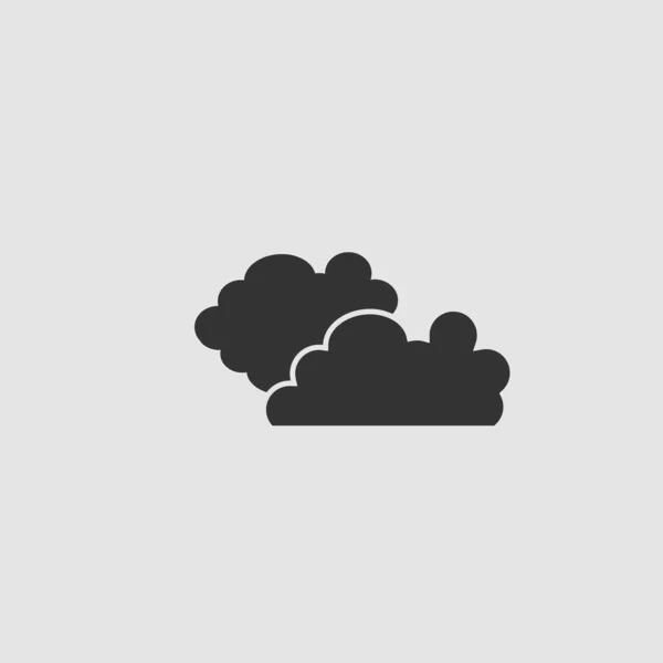 Die Wolken Sind Flach Schwarzes Piktogramm Auf Grauem Hintergrund Vektorillustration — Stockvektor