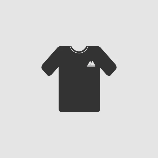 Icono Camiseta Plano Pictograma Negro Sobre Fondo Gris Símbolo Ilustración — Vector de stock