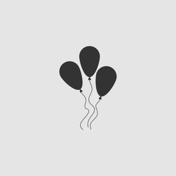 Luftballon Symbol Flach Schwarzes Piktogramm Auf Grauem Hintergrund Vektorillustration Symbol — Stockvektor