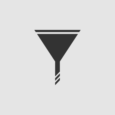 Huni simgesi düz. Gri arkaplanda siyah resim. Vektör illüstrasyon sembolü