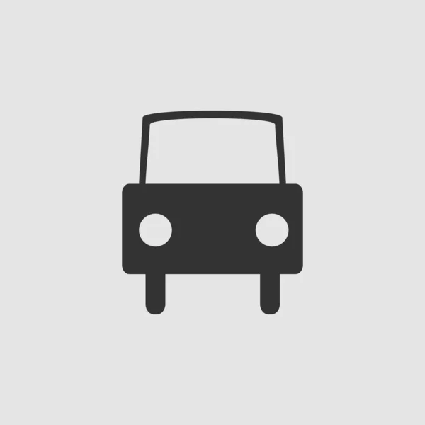 Icono Del Coche Plano Pictograma Negro Sobre Fondo Gris Símbolo — Vector de stock