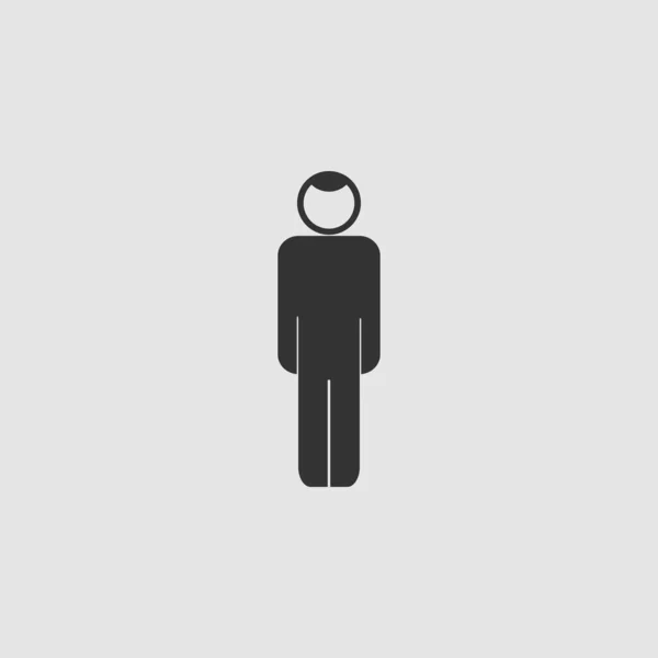 Άντρας Εικονίδιο Επίπεδη Μαύρο Εικονόγραμμα Γκρι Φόντο Σύμβολο Διανυσματικής Απεικόνισης — Διανυσματικό Αρχείο