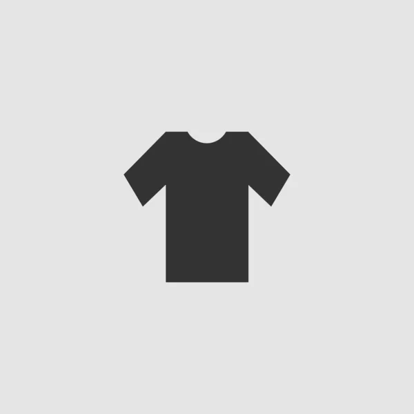 Icono Camiseta Plano Pictograma Negro Sobre Fondo Gris Símbolo Ilustración — Vector de stock