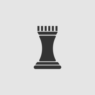 Strateji simgesi düz. Gri arkaplanda siyah resim. Vektör illüstrasyon sembolü