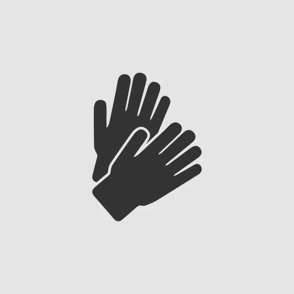 拍手アイコンフラット グレーの背景に黒いピクトグラム ベクターイラスト記号 — ストックベクタ