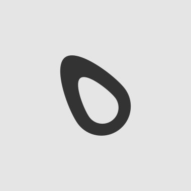 Meyve Avokado simgesi düz. Gri arkaplanda siyah resim. Vektör illüstrasyon sembolü