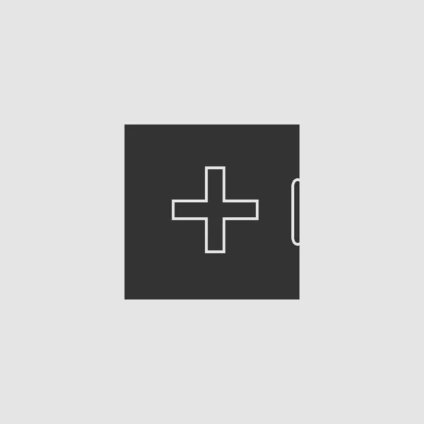 Medicijnborst Icoon Plat Zwart Pictogram Grijze Achtergrond Vector Illustratie Symbool — Stockvector