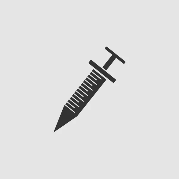 Culinary Kitchen Syringe Icon Flat Black Pictogram Grey Background Vector — Stock Vector