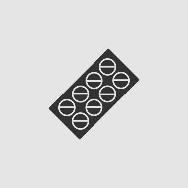 Haplar su topladı. Gri arkaplanda siyah resim. Vektör illüstrasyon sembolü