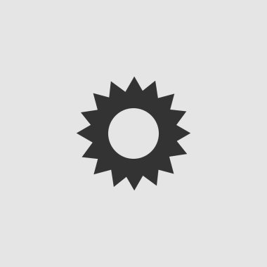 Yıldız simgesi düz. Gri arkaplanda siyah resim. Vektör illüstrasyon sembolü