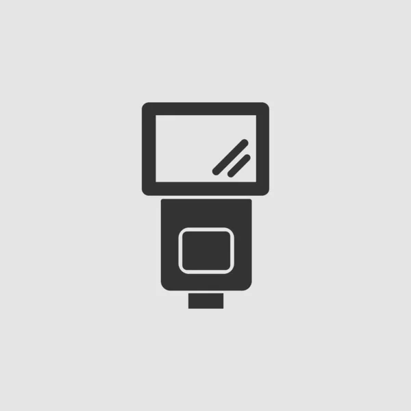 Піктограма Лампочки Плоска Чорна Піктограма Сірому Фоні Векторні Ілюстрації Символ — стоковий вектор